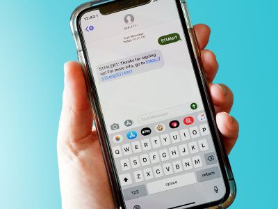 Cell phone showing opt-in text